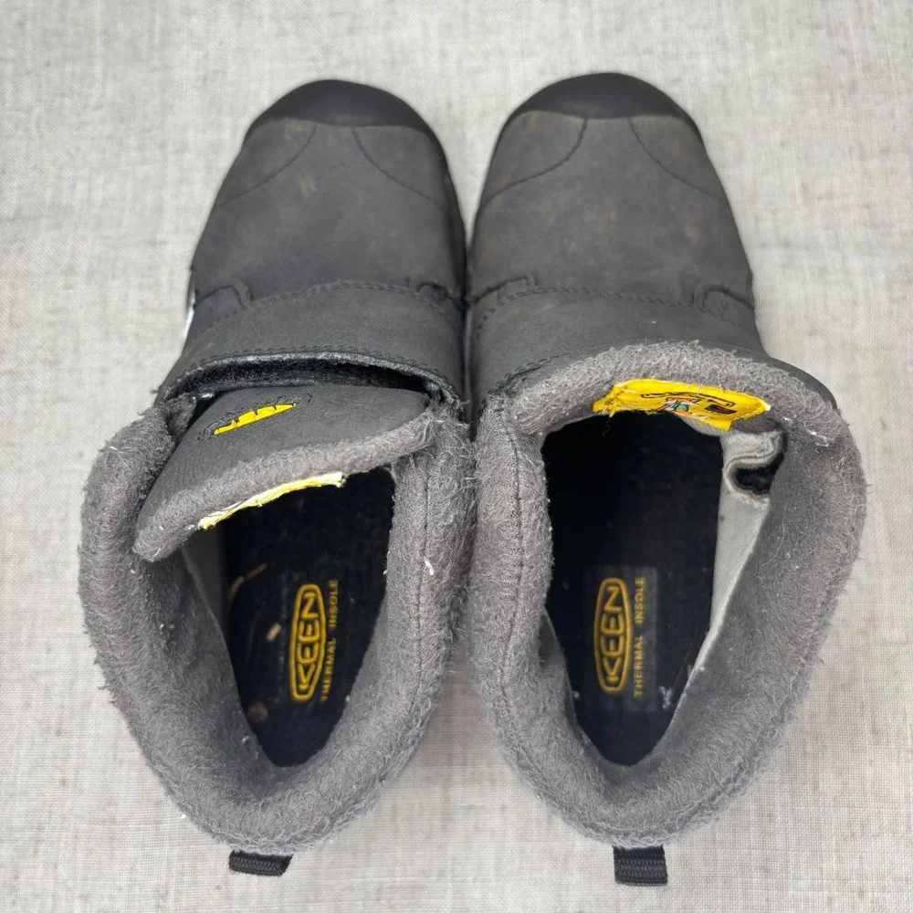 Keen Kootenay III Boots Gray Leather Waterproof Insulated‎ Hiking Kids Size 12